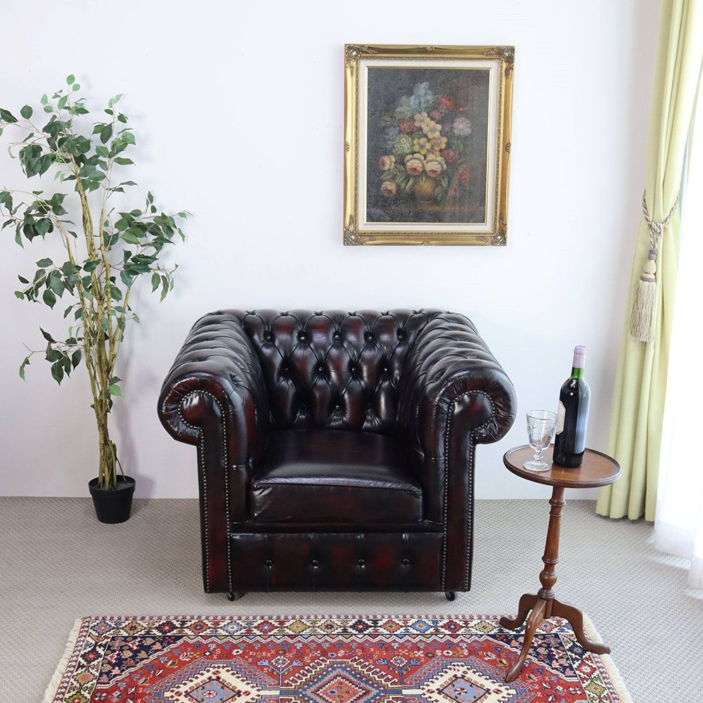 オシャレな特等席♪ チェスターフィールドソファ1人掛 VC106-143
