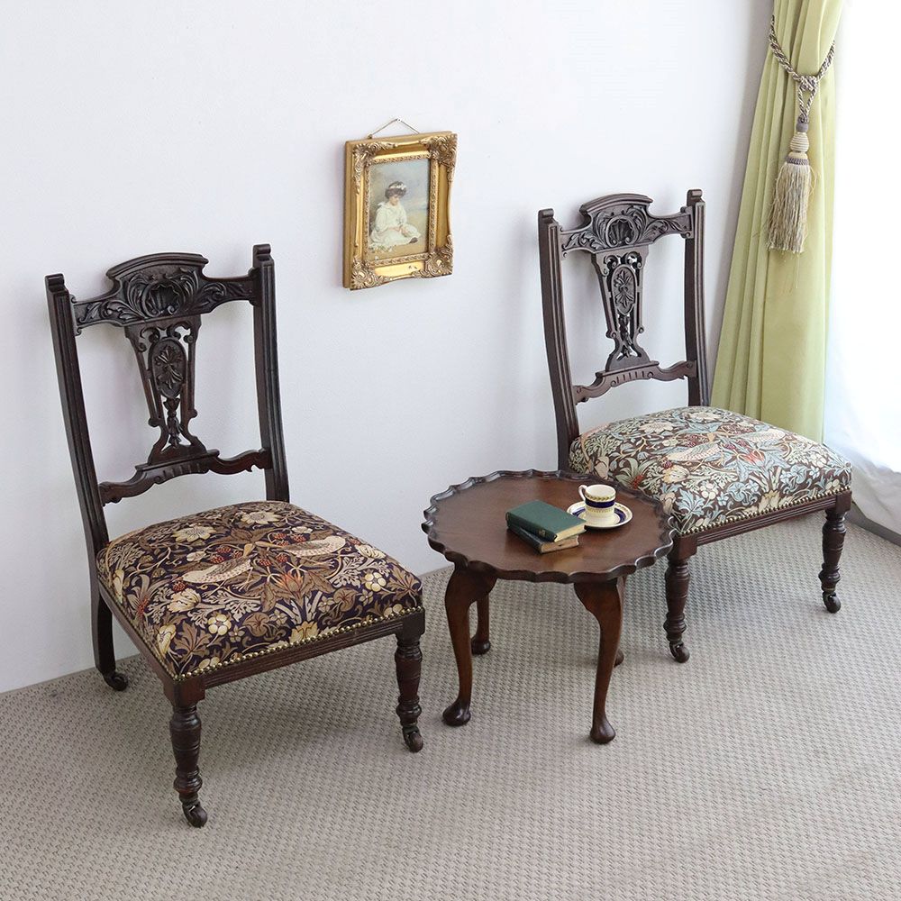 オシャレなリラックスチェアに♪ レディースチェア(いちご泥棒) VC108-017B-MORRIS