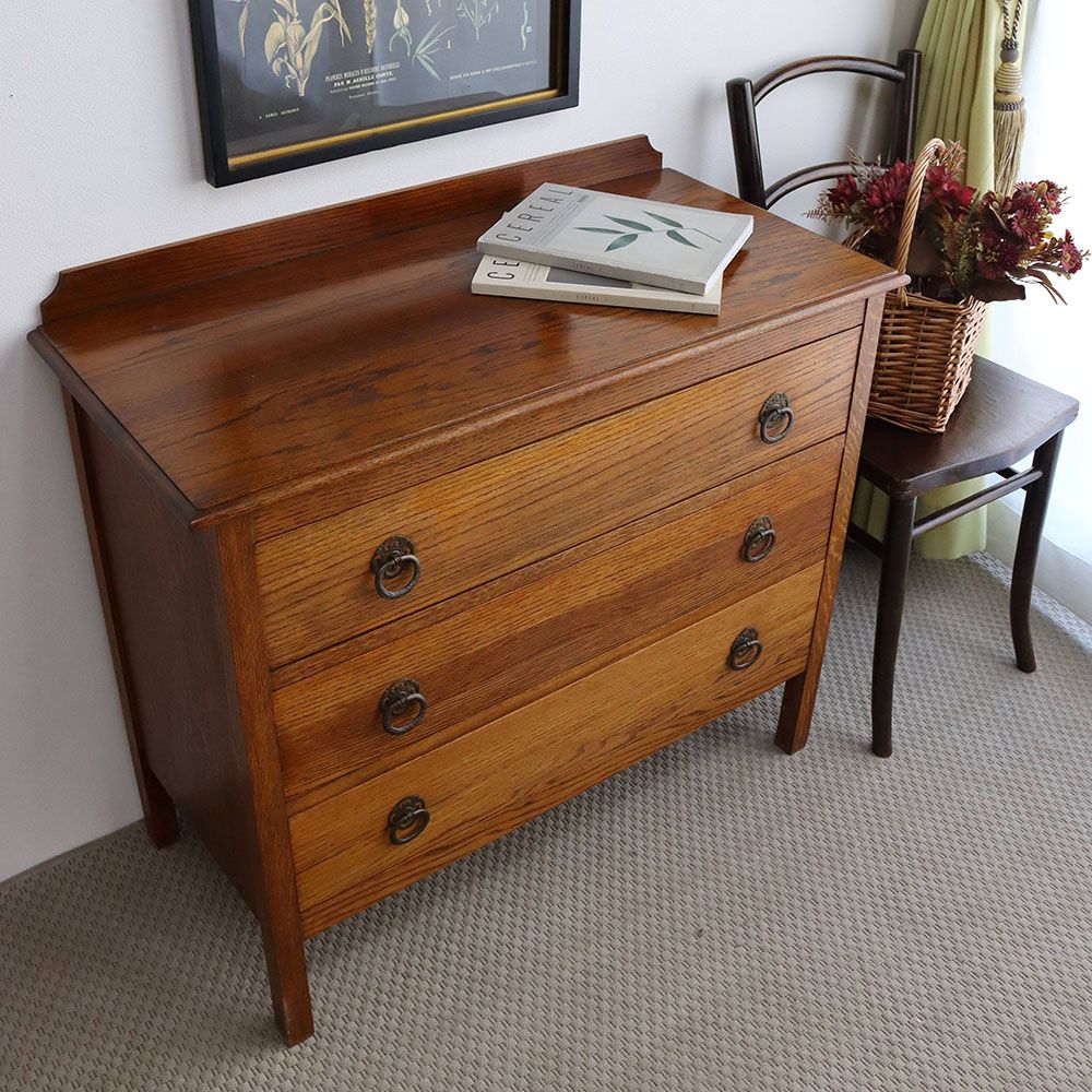 オシャレな把手がアクセント♪ チェスト VC108-145