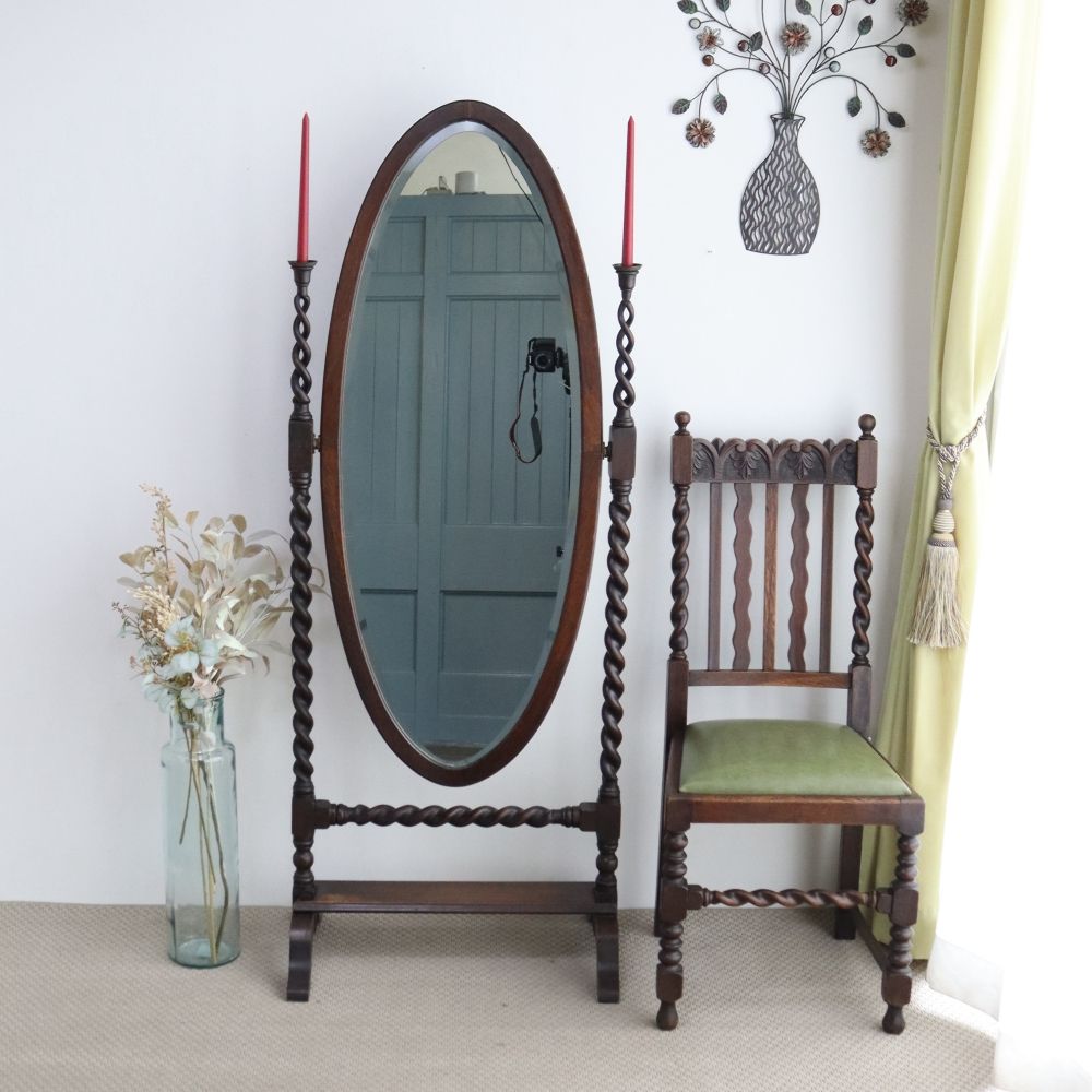 オシャレなオーバル型♪ アンティークミラー VC108-197