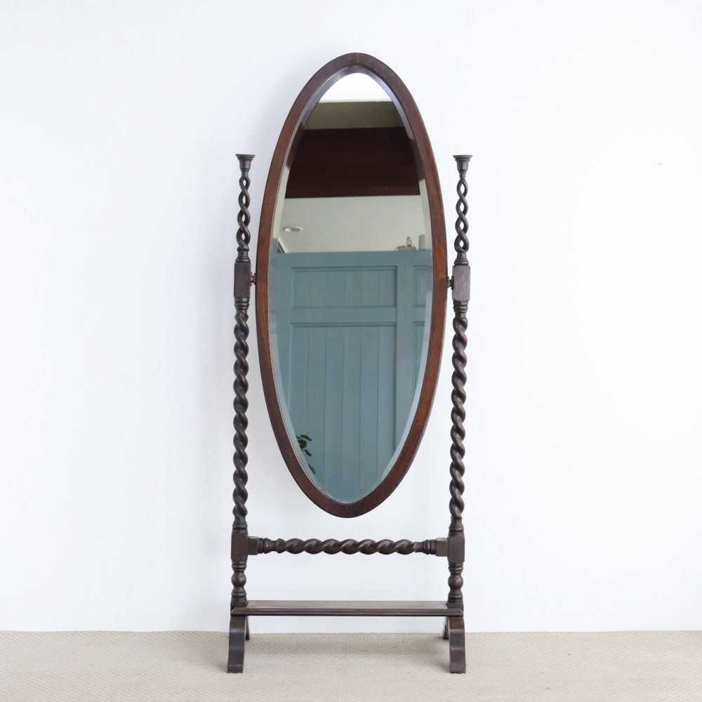 オシャレなオーバル型♪ アンティークミラー VC108-197