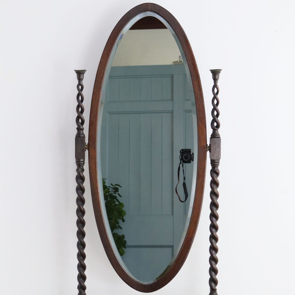 オシャレなオーバル型♪ アンティークミラー VC108-197