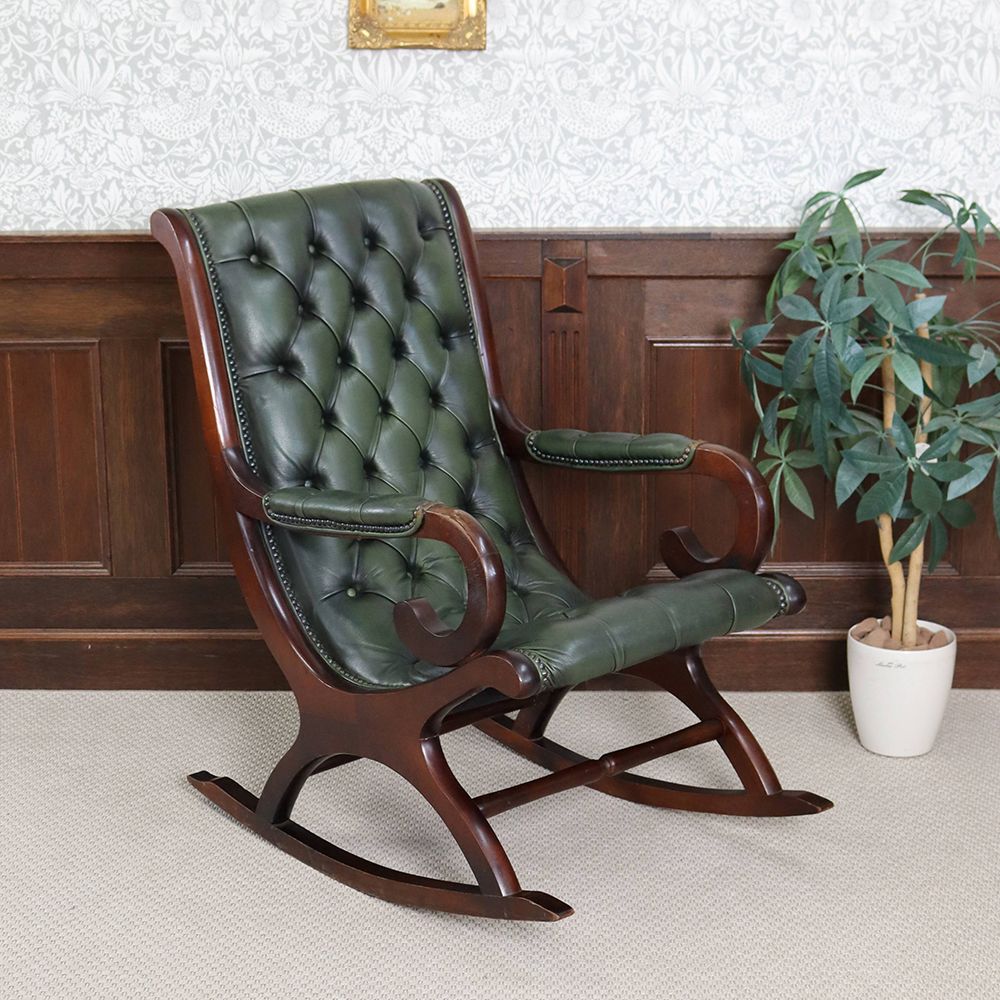オシャレな革張りチェア♪ ロッキングチェア VC108-264