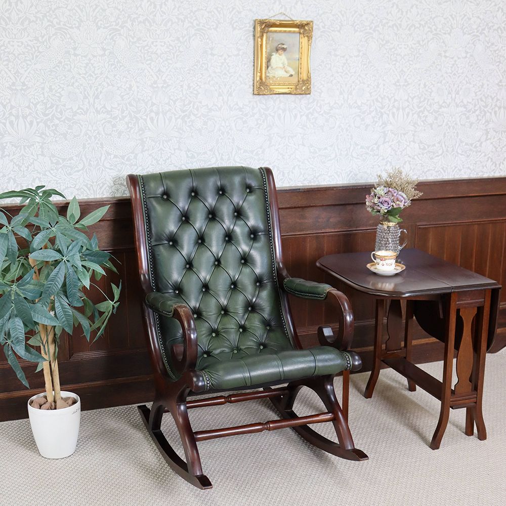 オシャレな革張りチェア♪ ロッキングチェア VC108-264