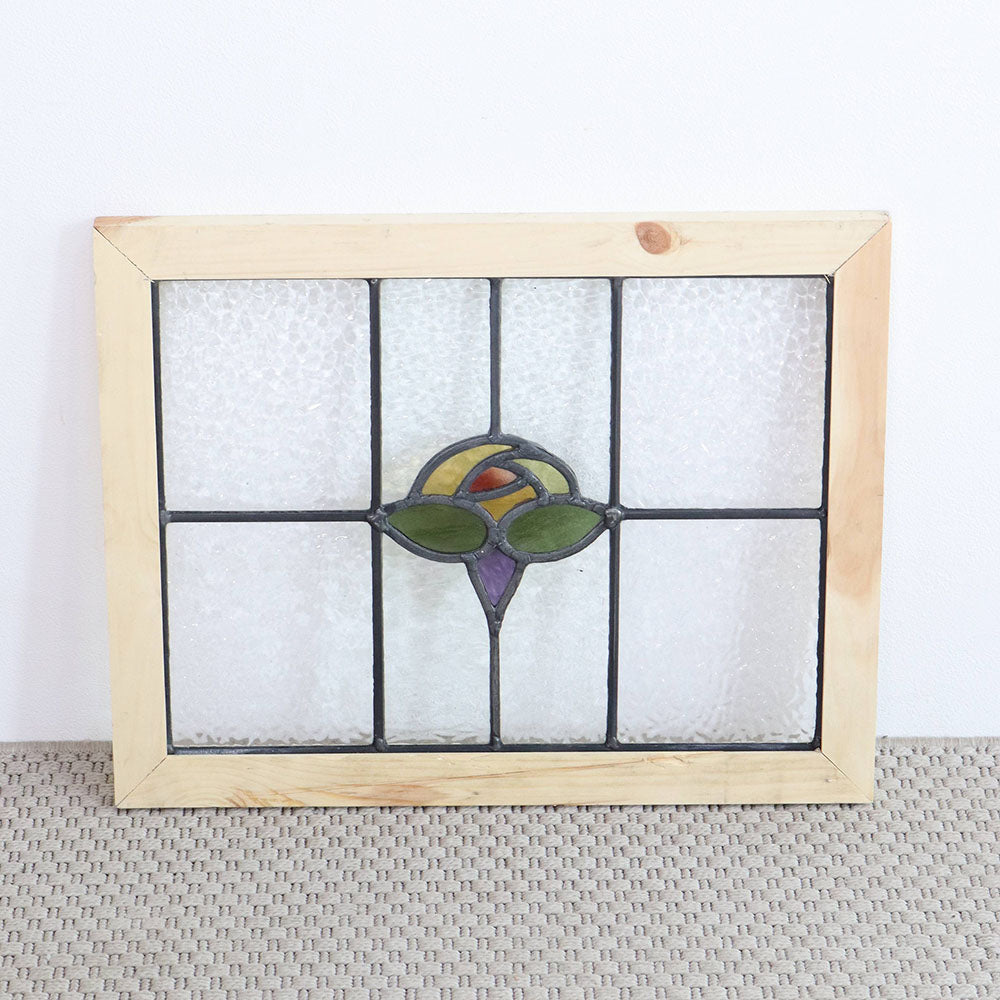 イエローのバラがモチーフ♪ アンティーク・ステンドグラス VC109-004003