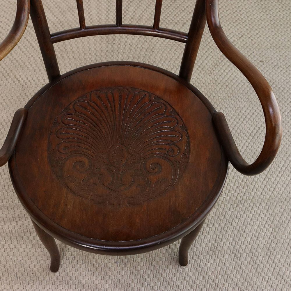 オシャレなアーム付き♪ ベントウッドアームチェア VC109-091