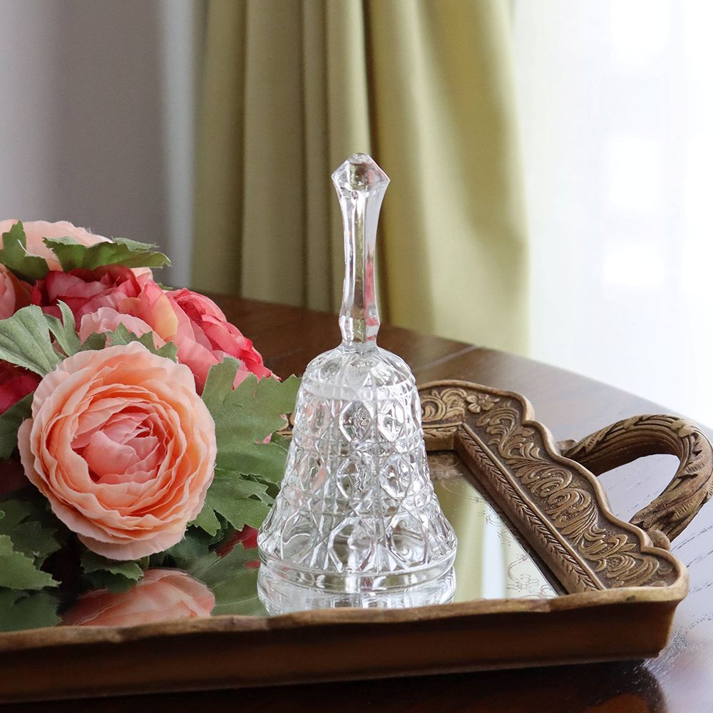 エンボスがキラリ♪ アンティークガラスディナーベル VC109-172014