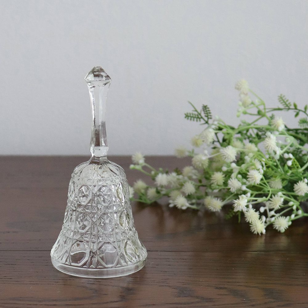 エンボスがキラリ♪ アンティークガラスディナーベル VC109-172014