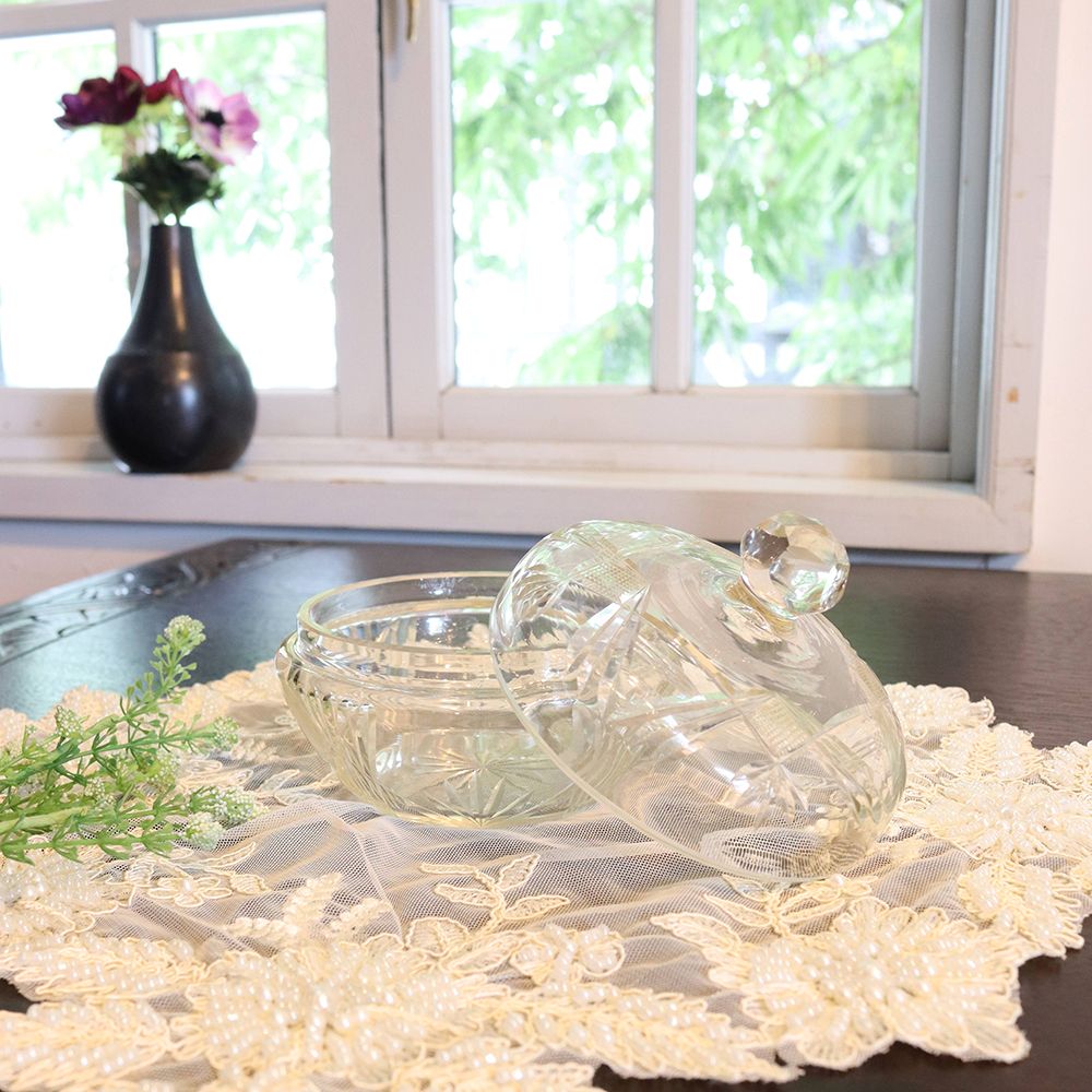 カッティングが素敵です♪ ガラス パウダ―ボウル VC109-172024