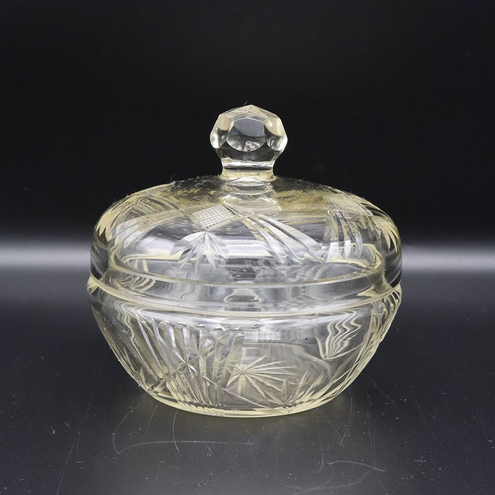 カッティングが素敵です♪ ガラス パウダ―ボウル VC109-172024