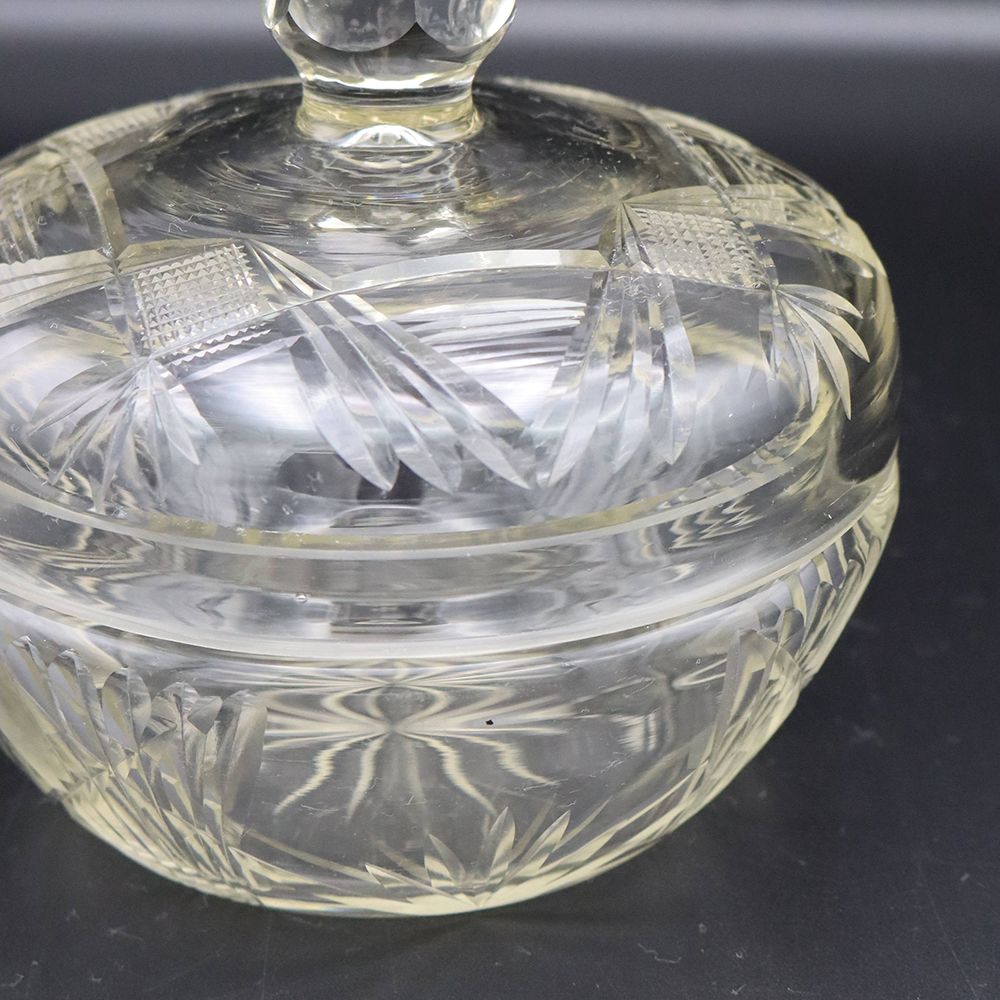 カッティングが素敵です♪ ガラス パウダ―ボウル VC109-172024