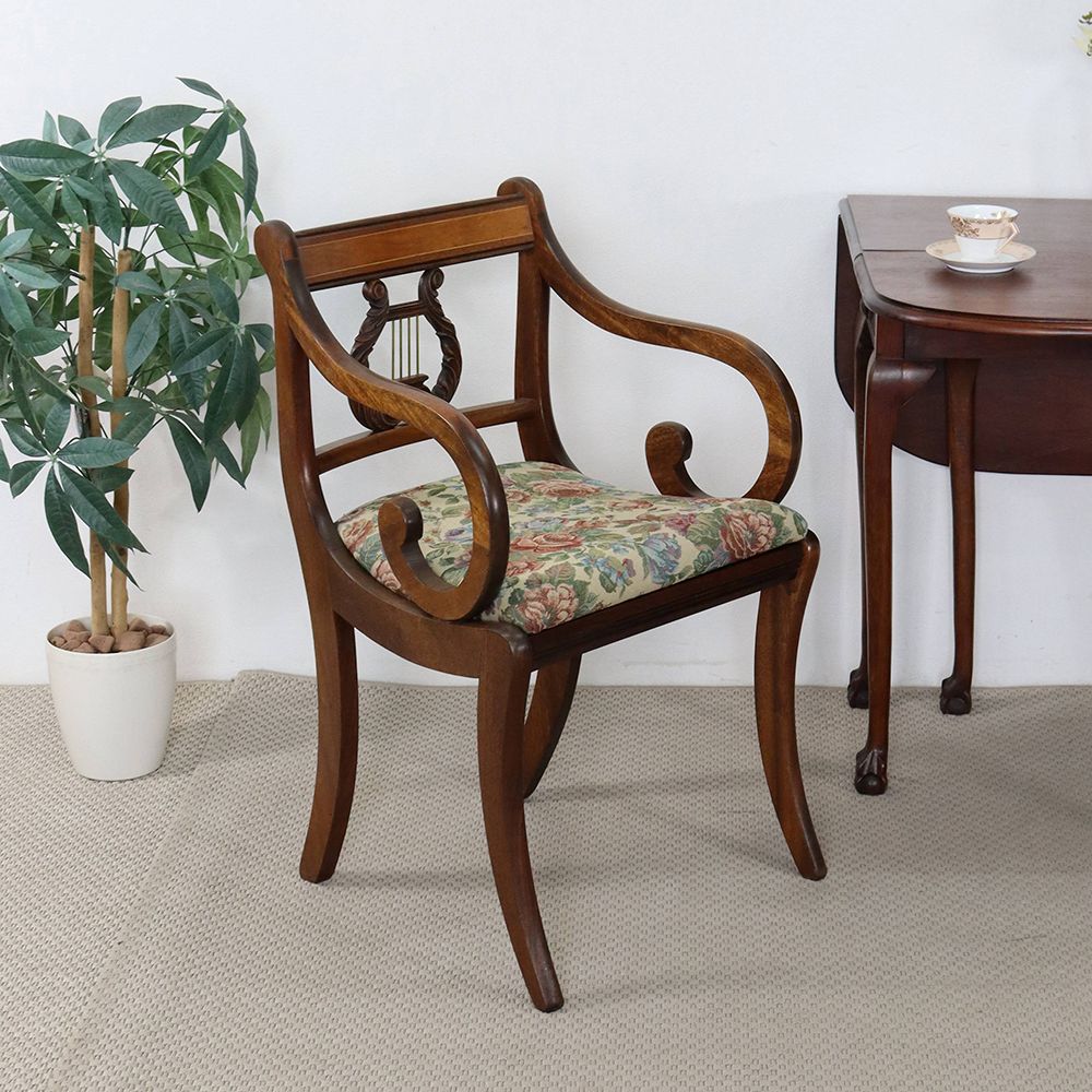 アームがクルン♪ リラ(Lyre)バックアームチェア VC109-207001