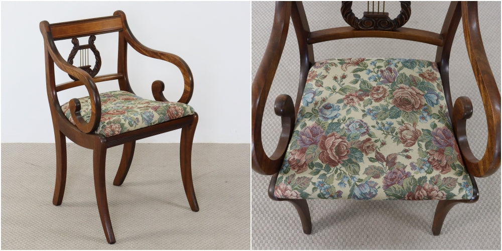 アームがクルン♪ リラ(Lyre)バックアームチェア VC109-207001