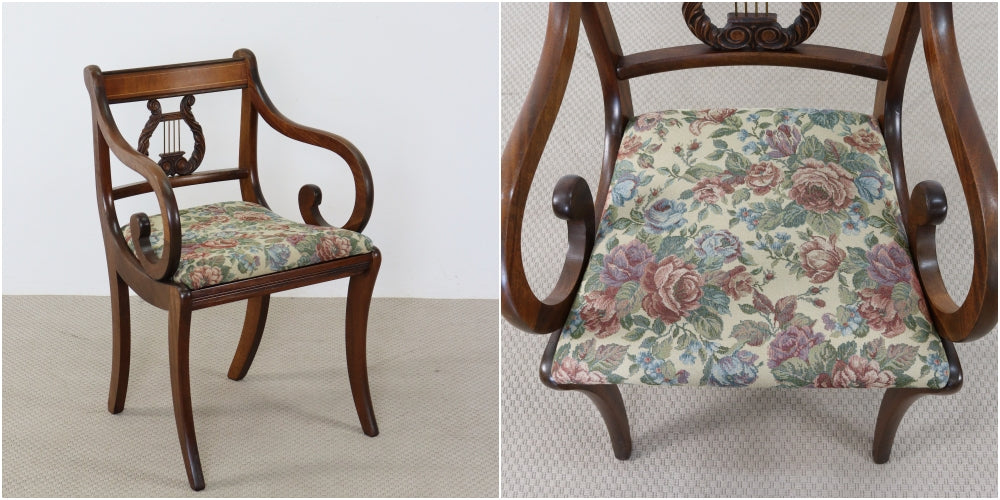 アームがクルン♪ リラ(Lyre)バックアームチェア VC109-207001