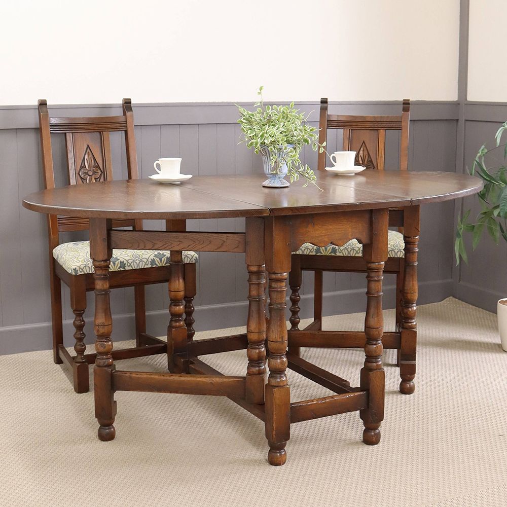 オシャレに揃う挽物細工♪ ゲートレッグテーブル VC112-041002