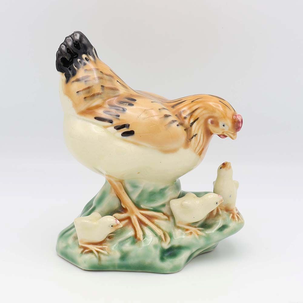 かわいい親子のひととき♪ ビンテージ置物(CHIKEN FAMILY) VC113-066039