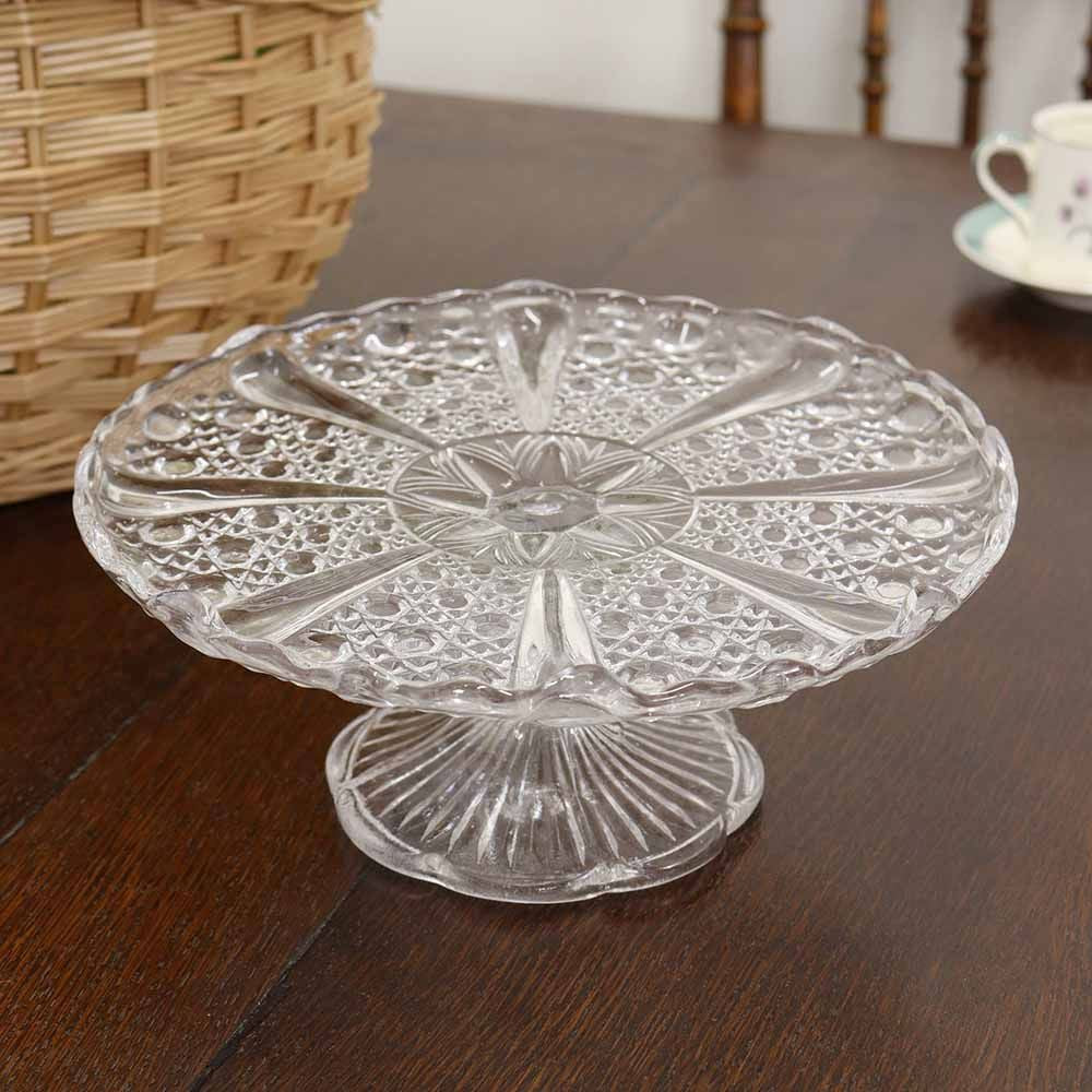 水玉模様が愛らしい♪ ガラスケーキスタンド VC113-090026