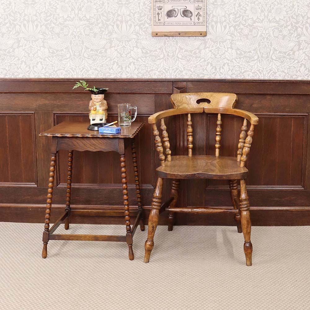 エルムの杢目と挽物細工が響きあう♪ キャプテンチェア VC113-207