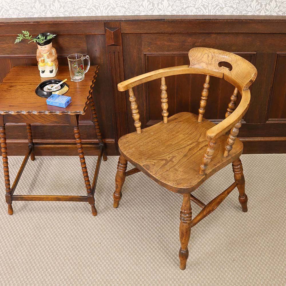 エルムの杢目と挽物細工が響きあう♪ キャプテンチェア VC113-207