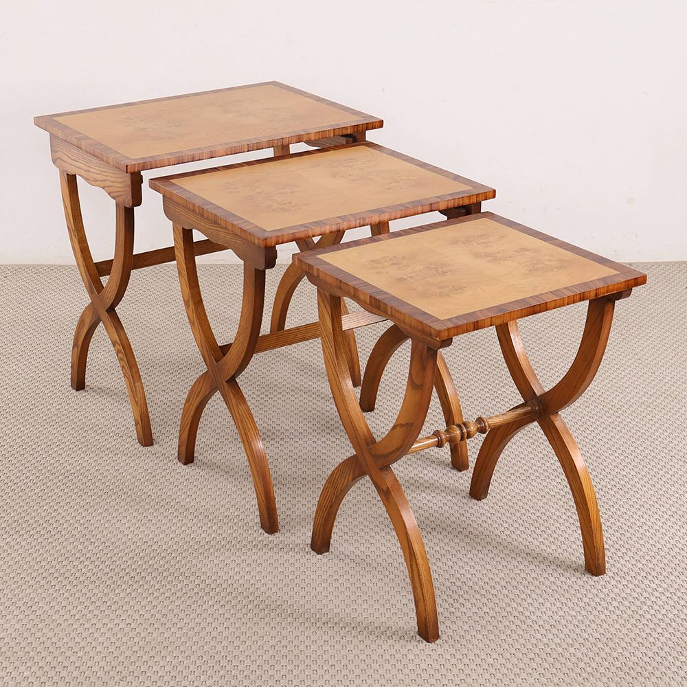 X型の脚がチャームポイント♪ ネストテーブル VC114-096