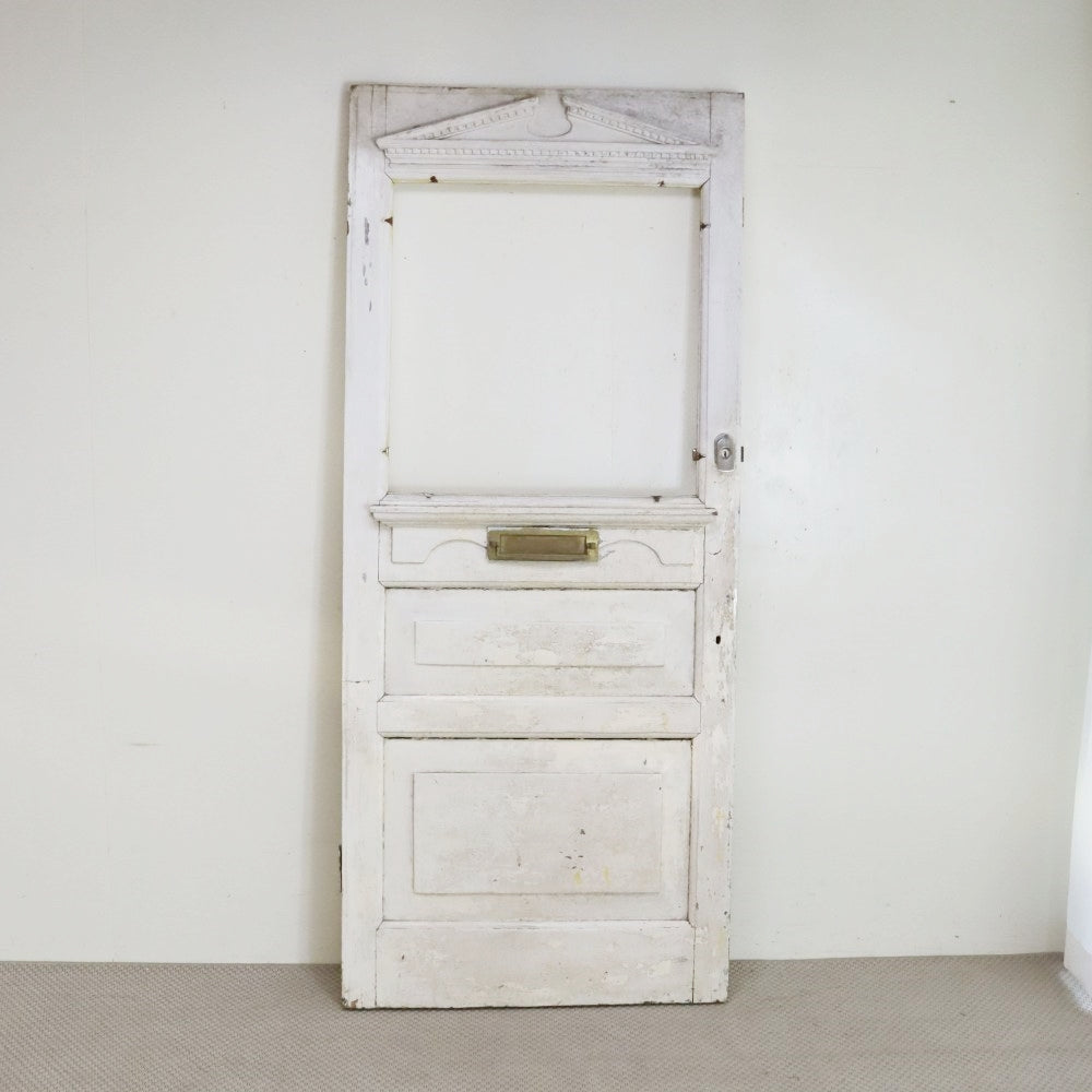 ガラスを組み合わせて理想のドアに♪ 英国アンティークドア(ガラスなしフレームのみ) VC75-069