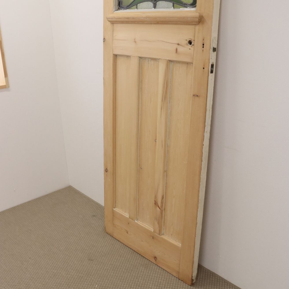 アールヌーヴォー調ステンドグラス入り英国アンティークドア VC83-010