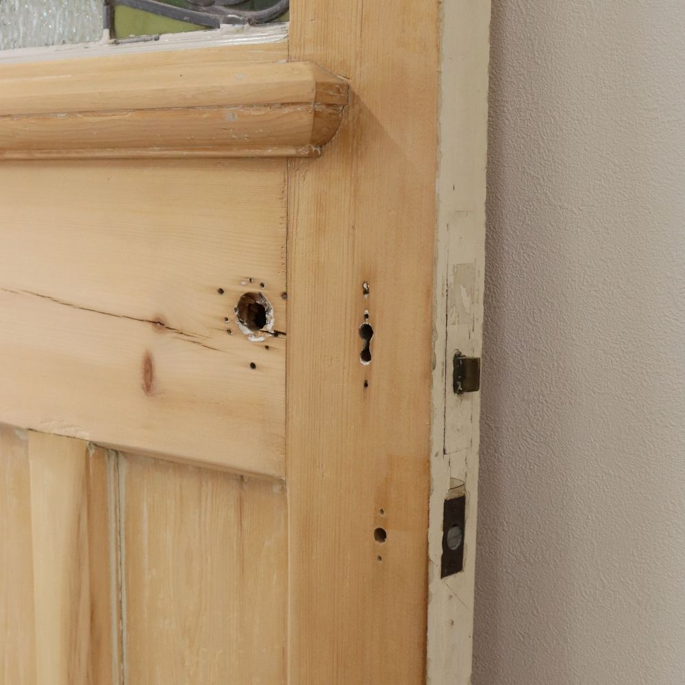 アールヌーヴォー調ステンドグラス入り英国アンティークドア VC83-010