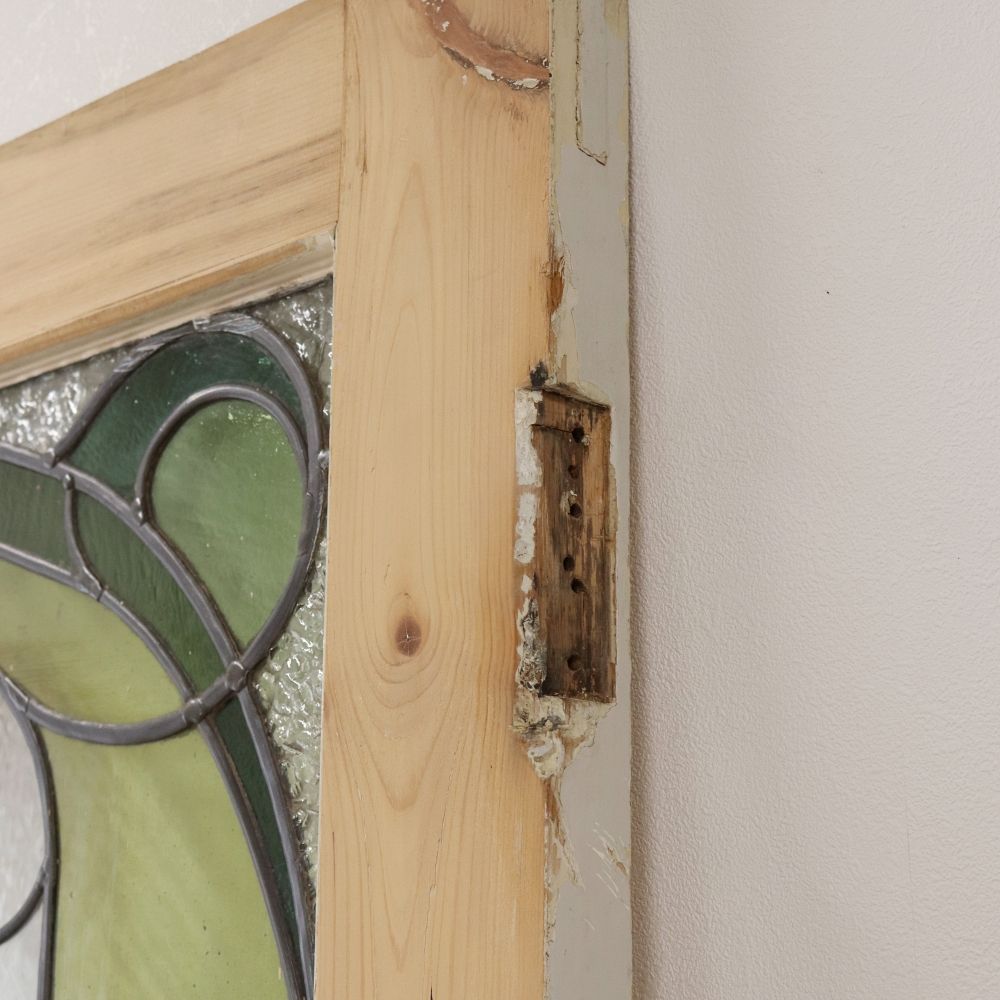 アールヌーヴォー調ステンドグラス入り英国アンティークドア VC83-010