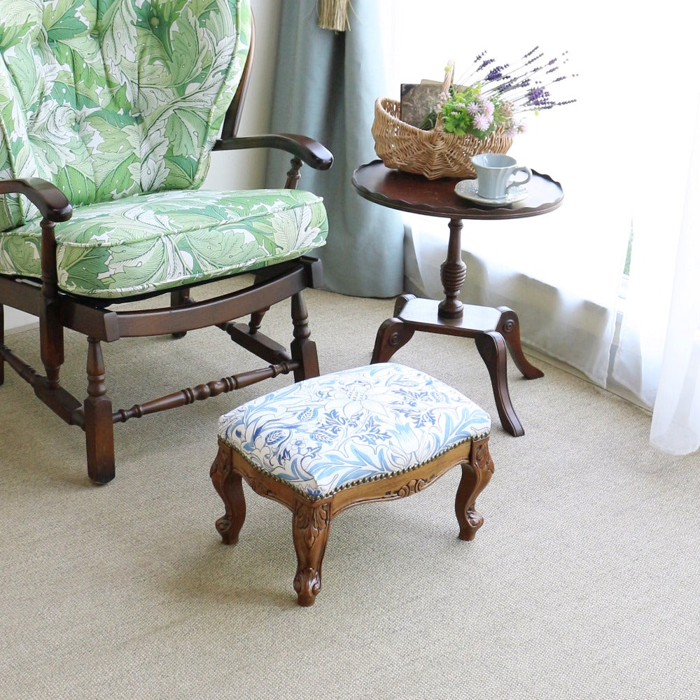 エレガントなブルー♪ フットスツール SIMPLY SEVERN 【ウィリアム・モリス】 AA2-EB1-226902