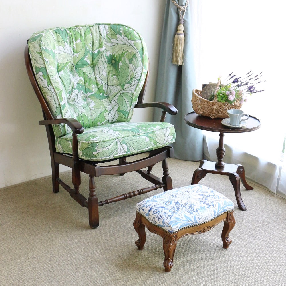 エレガントなブルー♪ フットスツール SIMPLY SEVERN 【ウィリアム・モリス】 AA2-EB1-226902