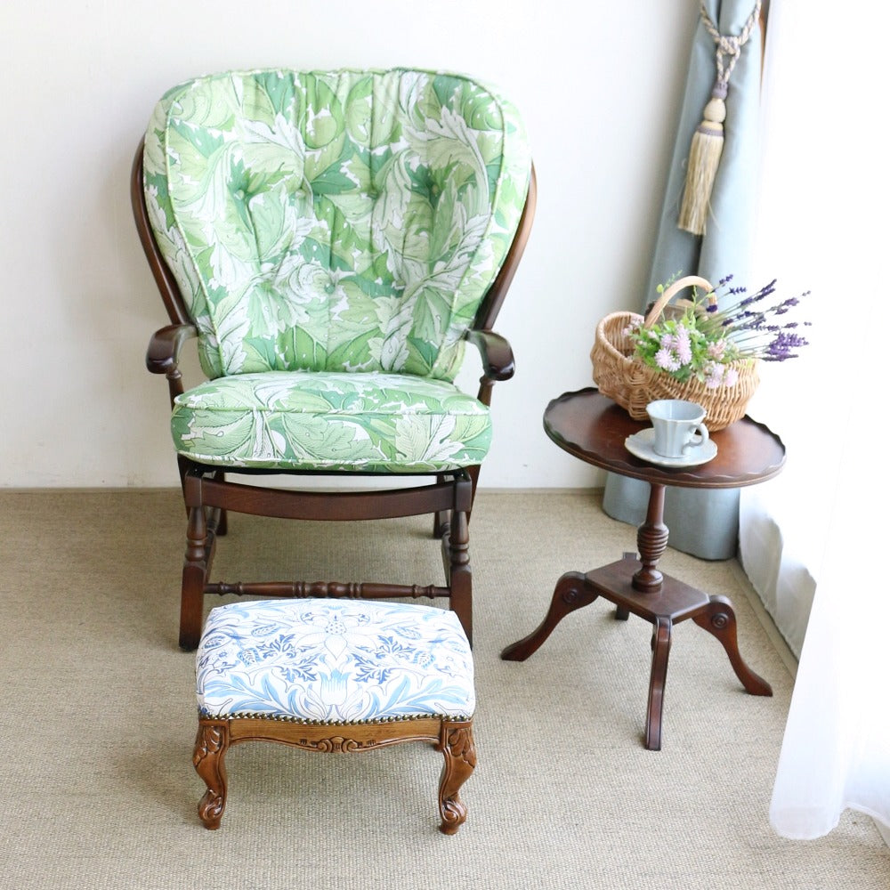 エレガントなブルー♪ フットスツール SIMPLY SEVERN 【ウィリアム・モリス】 AA2-EB1-226902