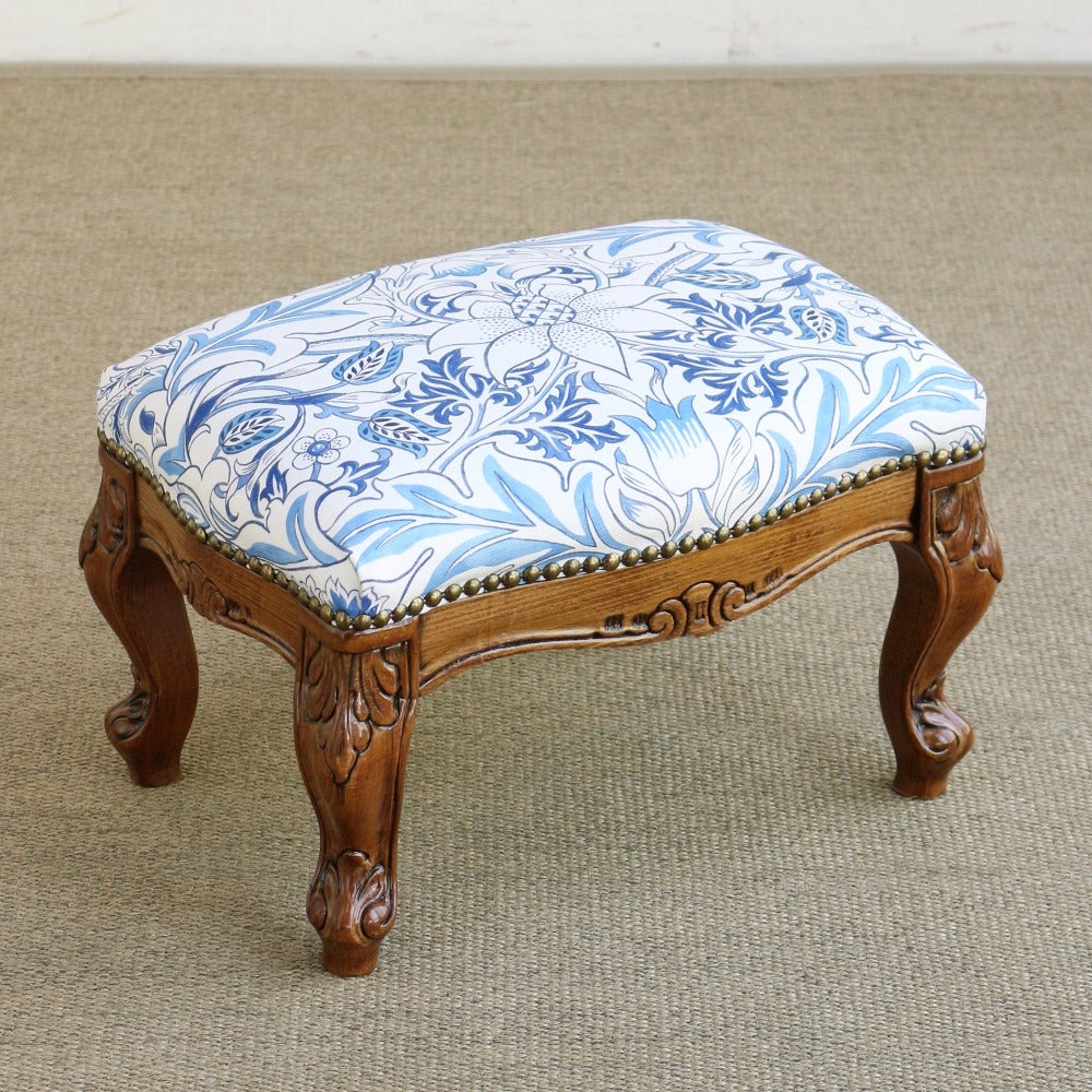 エレガントなブルー♪ フットスツール SIMPLY SEVERN 【ウィリアム・モリス】 AA2-EB1-226902