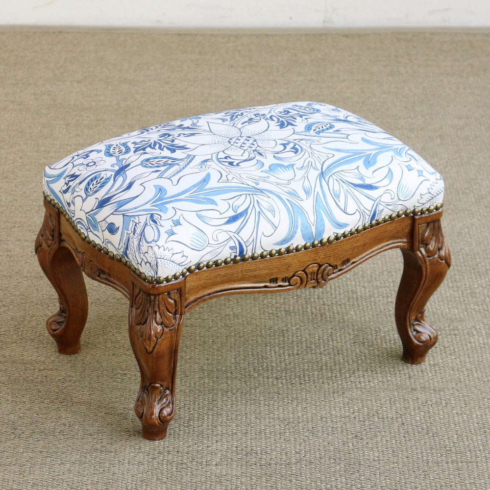 エレガントなブルー♪ フットスツール SIMPLY SEVERN 【ウィリアム・モリス】 AA2-EB1-226902