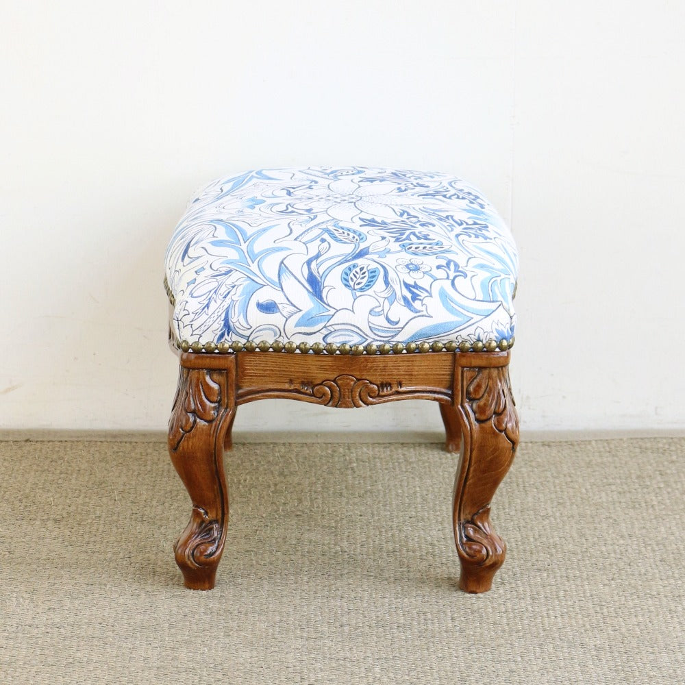 エレガントなブルー♪ フットスツール SIMPLY SEVERN 【ウィリアム・モリス】 AA2-EB1-226902