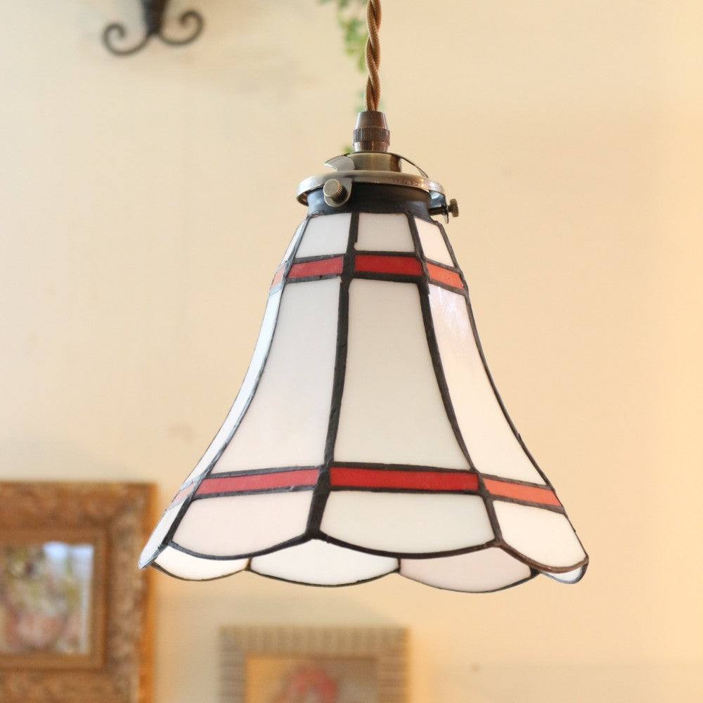 インテリアを素敵に仕上げるアクセント♪ ステンドグラスのペンダントランプセット【灯具A】 AS2-AW-0065WH-TG06A