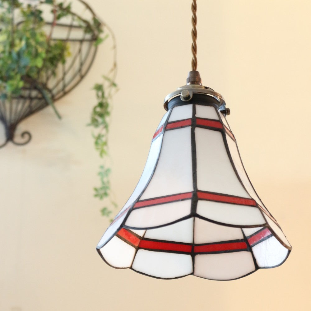 インテリアを素敵に仕上げるアクセント♪ ステンドグラスのペンダントランプセット【灯具A】 AS2-AW-0065WH-TG06A