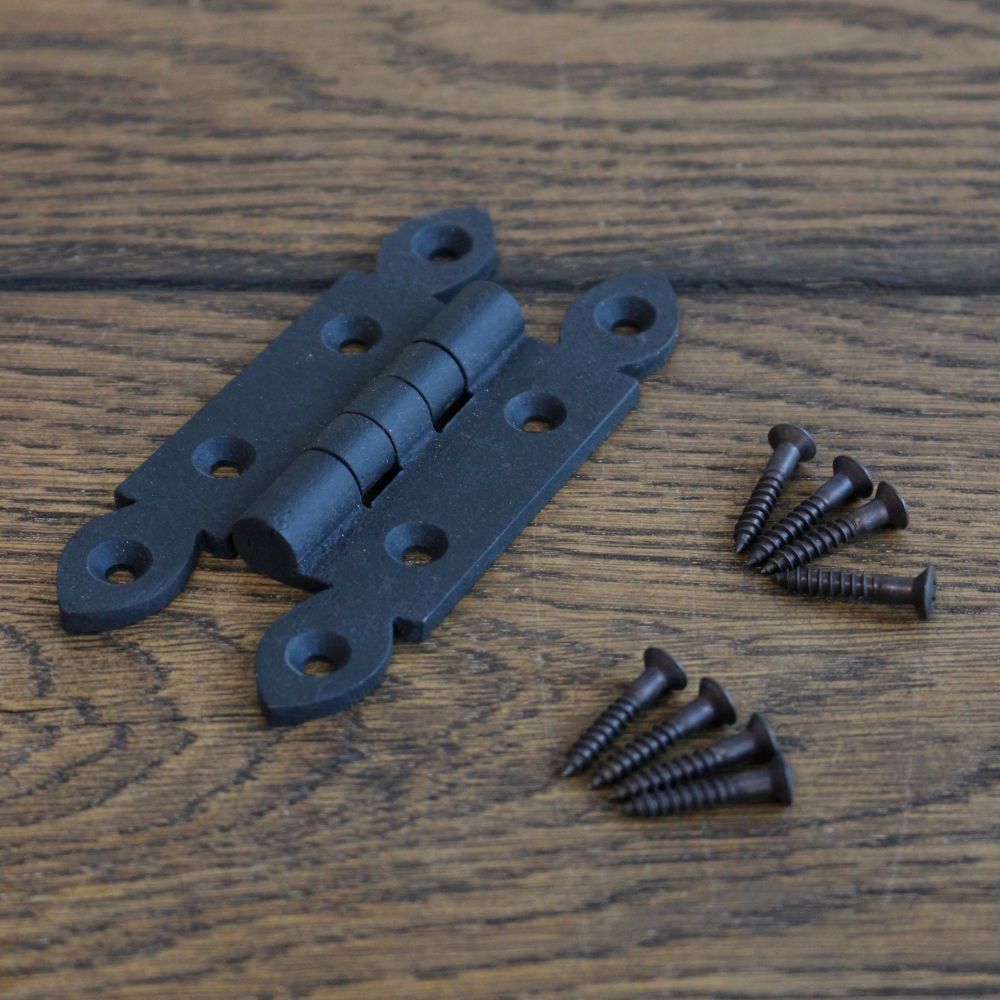 オシャレなデザインです♪ ブラス 飾り丁番 ブラック DV1-HI310BK