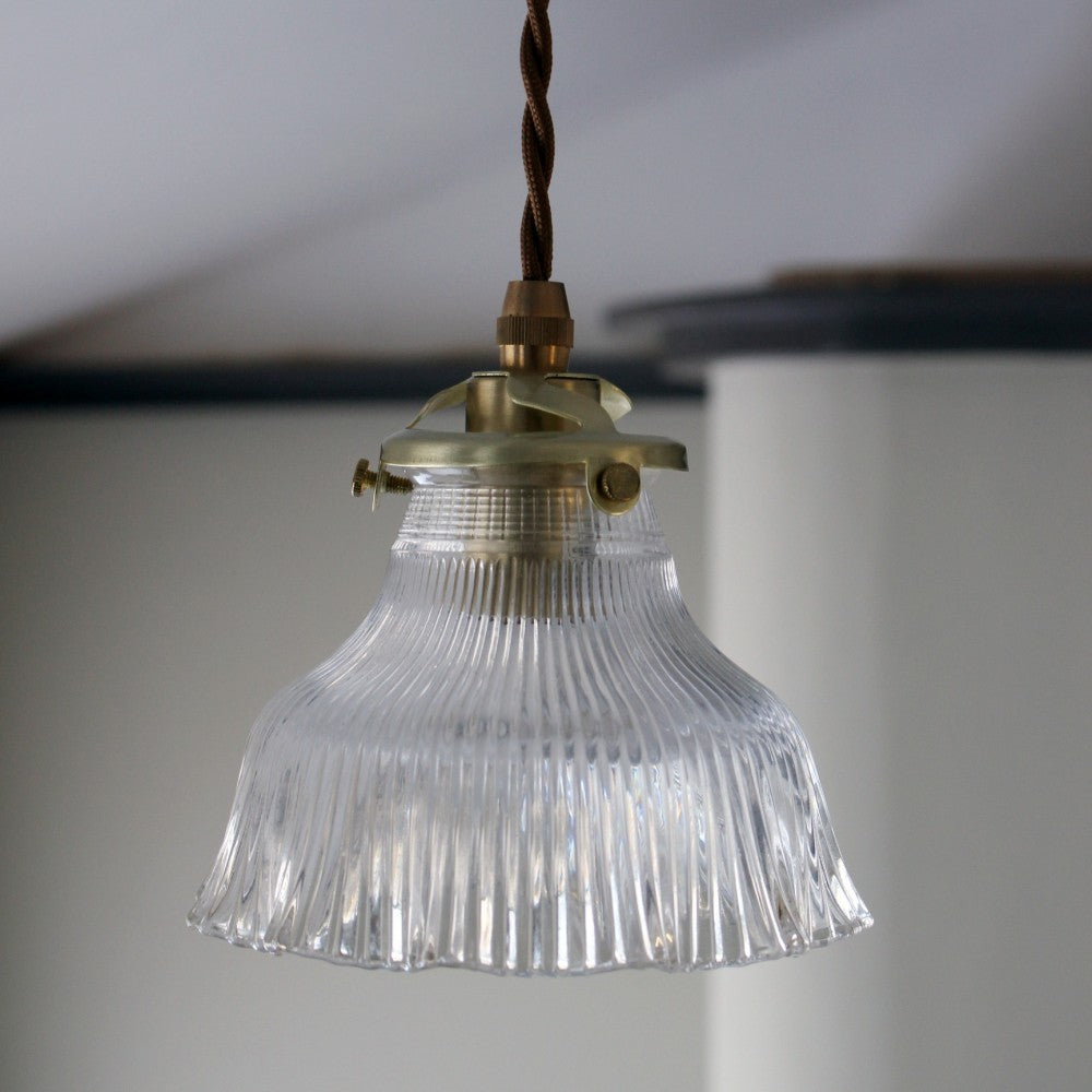 フリルのように上品で可愛らしい ガラスシェードのペンダントライトセット【灯具A】 FC1-1822-TG06G