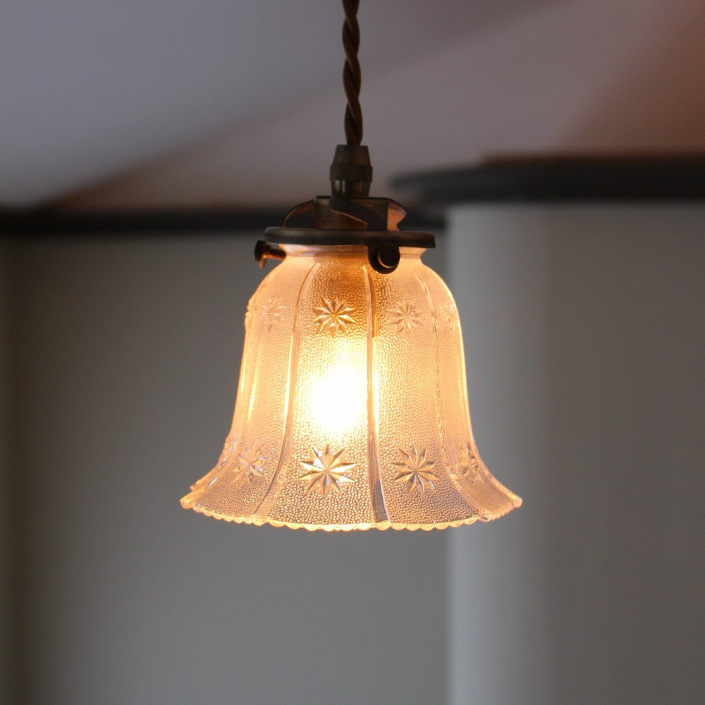 優しい灯りがこぼれる ガラスシェードのペンダントライトセット【灯具A】 FC1-334-TG06A