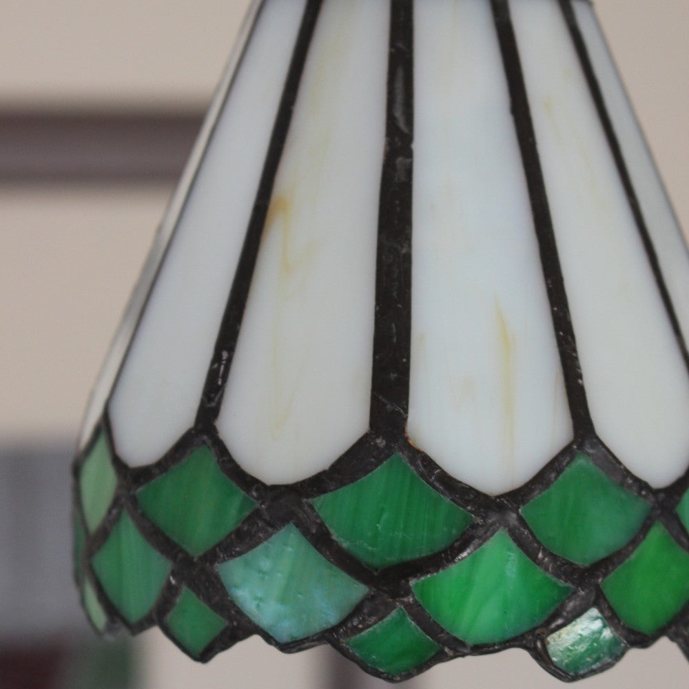 グリーンのフリルスカートのよう♪ステンドグラスシェードのペンダントライトセット【灯具A】 FC1-ST22-TG06A