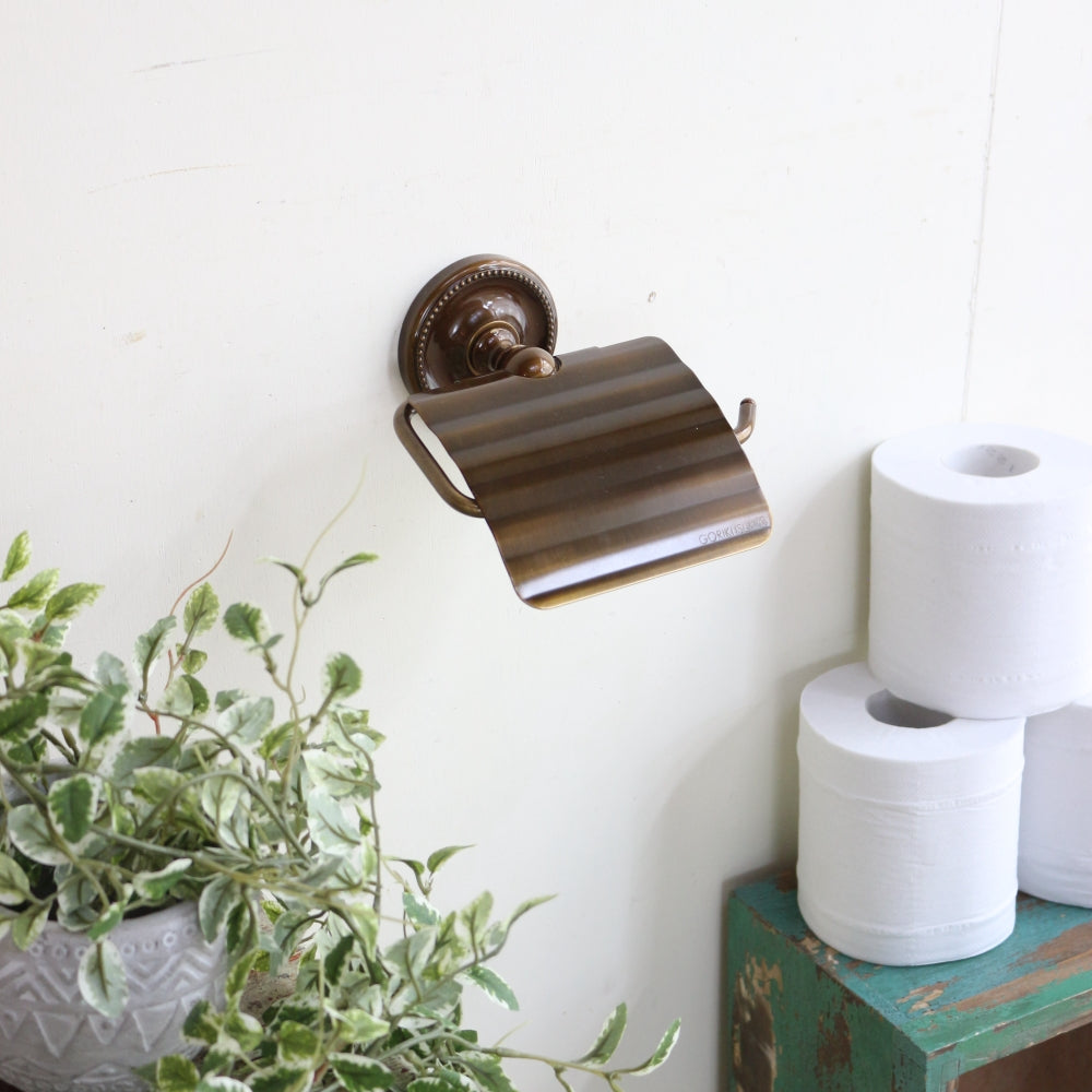 オシャレな存在感♪ トイレットペーパーホルダー PB 真鍮アンティーク仕上げ GR1-640616