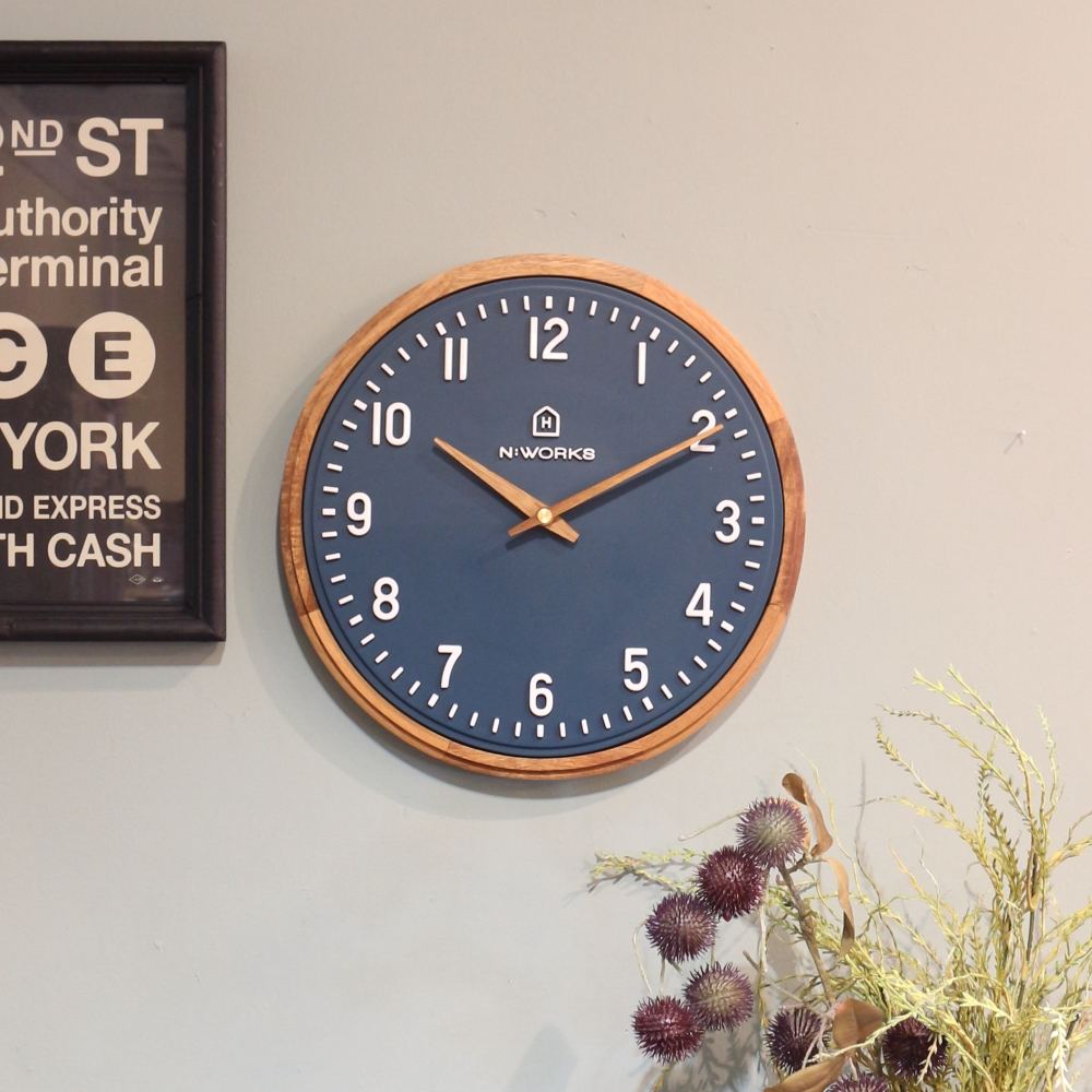 オシャレなネイビーカラー♪ 壁掛け時計「エコル」 IM1-CL-4072