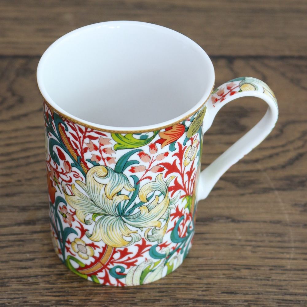 ウィリアム・モリス デザインで息抜きを♪ マグカップ ゴールデンリリー テラコッタ KE1-WM-MG-GLT