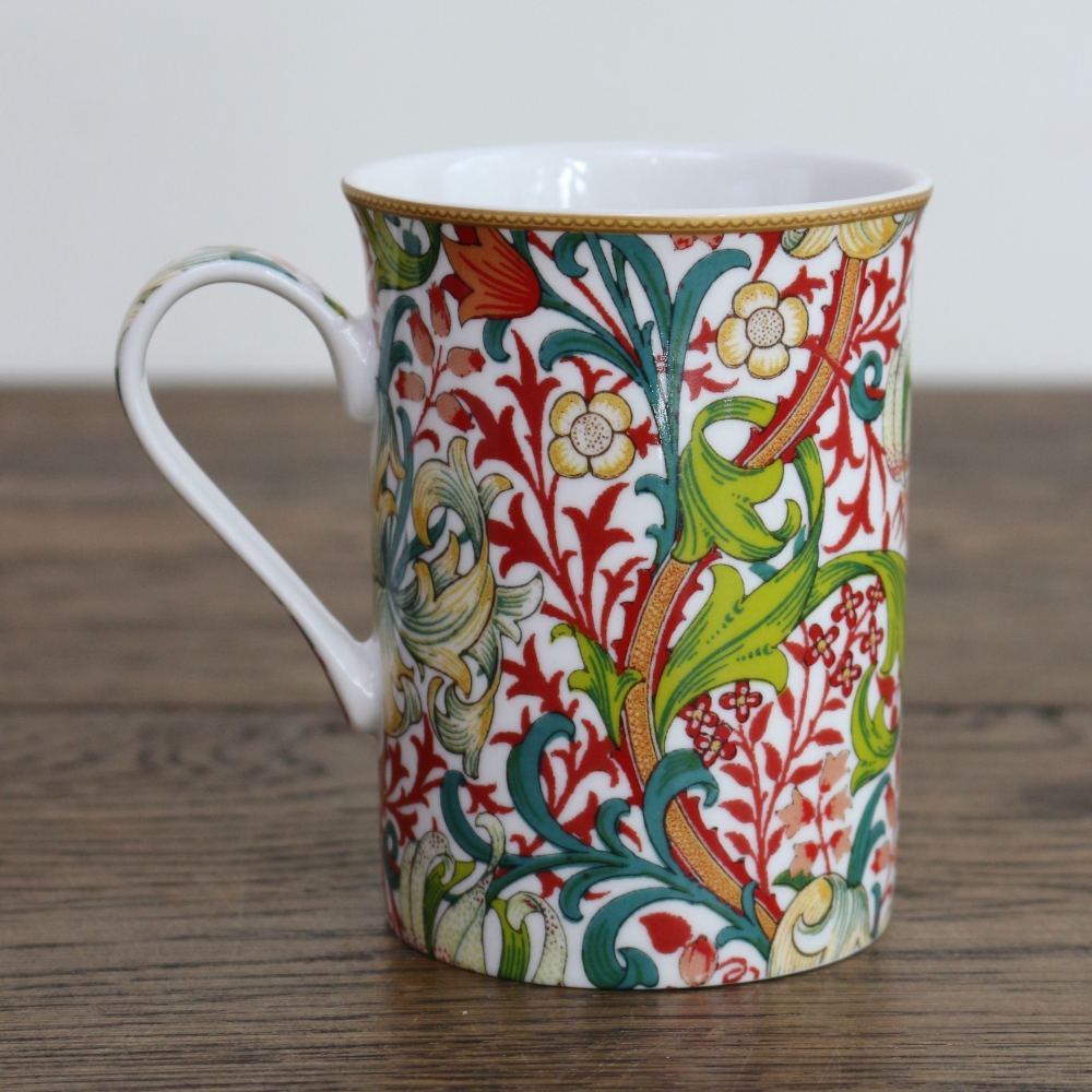 ウィリアム・モリス デザインで息抜きを♪ マグカップ ゴールデンリリー テラコッタ KE1-WM-MG-GLT