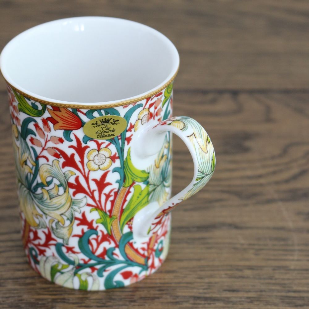 ウィリアム・モリス デザインで息抜きを♪ マグカップ ゴールデンリリー テラコッタ KE1-WM-MG-GLT