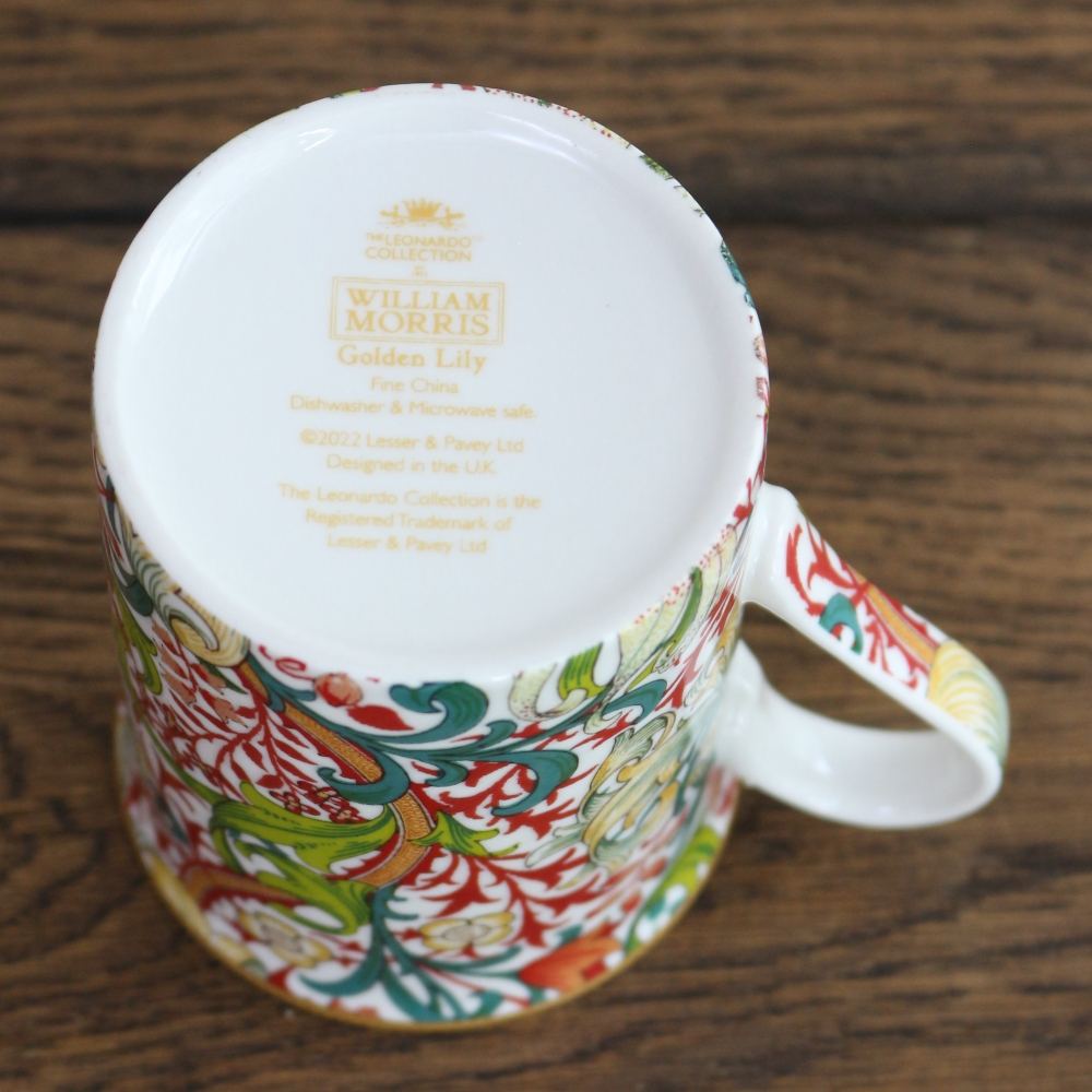 ウィリアム・モリス デザインで息抜きを♪ マグカップ ゴールデンリリー テラコッタ KE1-WM-MG-GLT