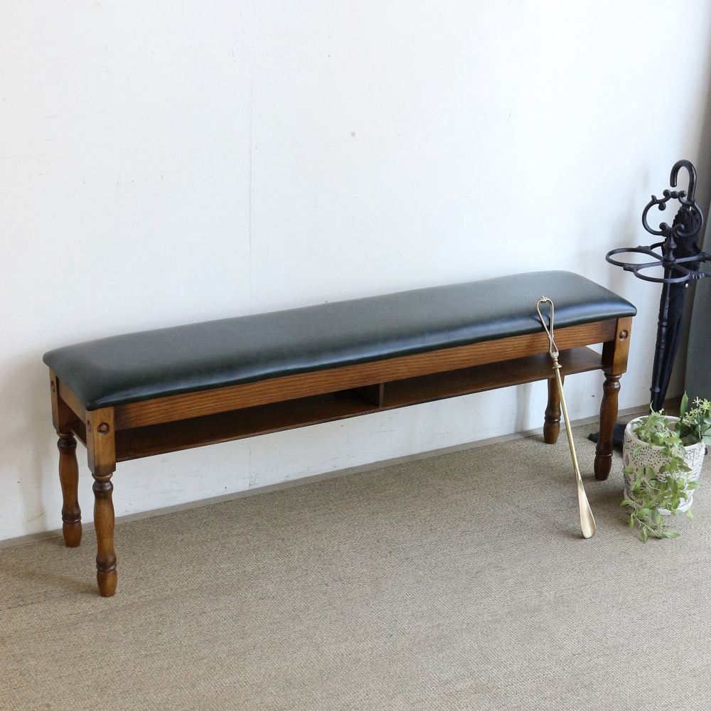 オシャレなベンチ♪ アンティーク調 玄関スツール(幅120) MC2-JG333-120