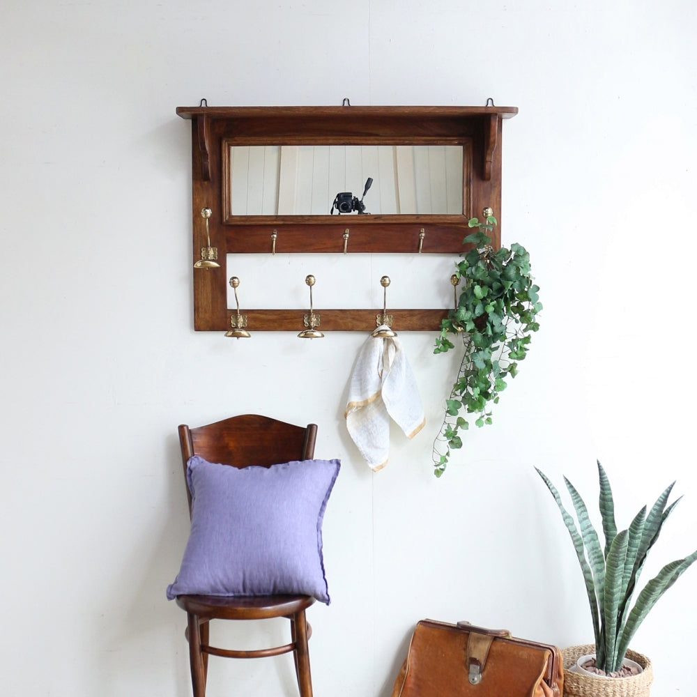 オシャレなアンティーク仕上げ♪ エントランスミラーシェルフ MN1-24033131