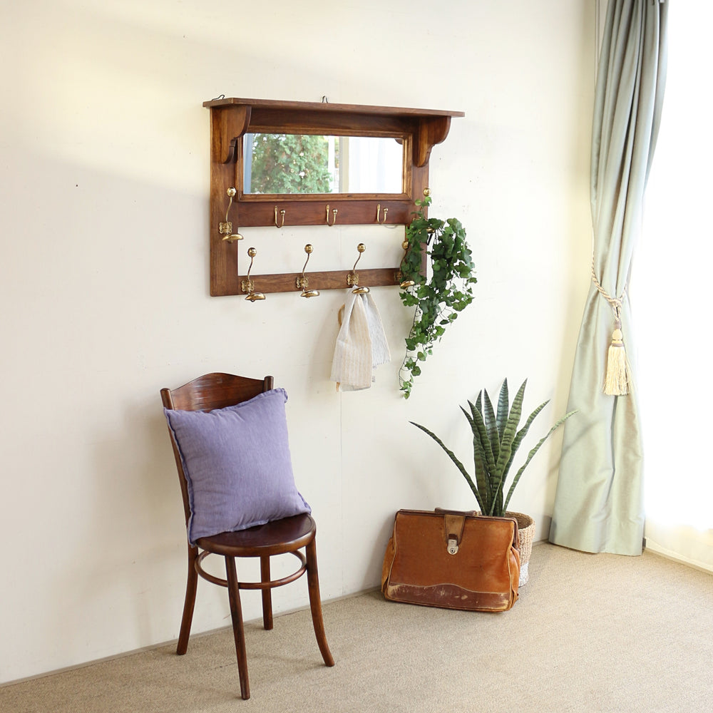 オシャレなアンティーク仕上げ♪ エントランスミラーシェルフ MN1-24033131