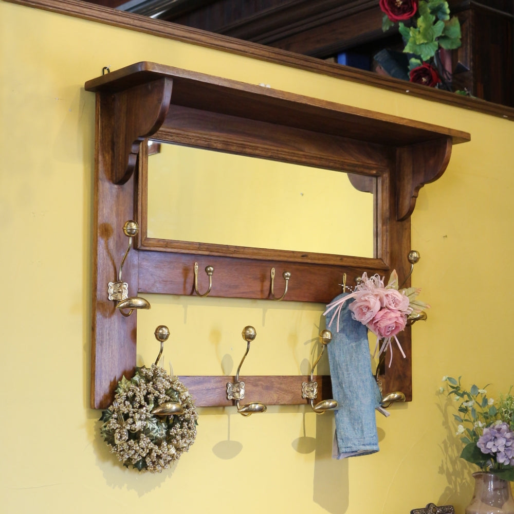 オシャレなアンティーク仕上げ♪ エントランスミラーシェルフ MN1-24033131